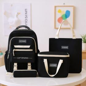 Ensemble de sac à dos kawaii 4Pcs avec porte manger isotherme noir – طقم 4 قطع محفظة مع حقيبة حفظ الطعام عازلة