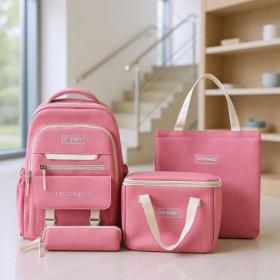 Ensemble de sac à dos kawaii 4Pcs avec porte manger isotherme rose – طقم 4 قطع محفظة مع حقيبة حفظ الطعام